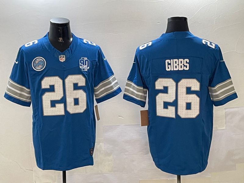 Men Detroit Lions #26 Gibbs Blue three generations 2024 Nike Limited NFL Jersey style 4->detroit lions->NFL Jersey
